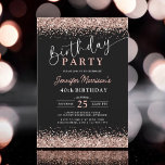 Convite Aniversário de 40 anos brilhante Rosa Dourado bril<br><div class="desc">Celebre seu estilo de aniversário de 40 anos com o Elegante Rosa de Dourado Glitter aniversário de 40 anos Invitation! Este design chic e sofisticado apresenta uma combinação perfeita de brilho preto-e-rosa ouro, criando um convite glamouroso e atraente para o seu evento de marco. Ponha o tom para uma celebração...</div>