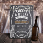 Convite aniversário de 40 anos Cheers & Beers Rustic Chalk<br><div class="desc">Saúde e Cervejas - Convites Russos de aniversário de 40 anos de Chalkboard.</div>