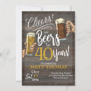 Convite Aniversário de 40 anos, Cheers e Cervejas