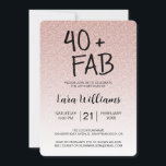 Convite Aniversário de 40 anos cor-de-rosa de Ombre 40 fab<br><div class="desc">Comemore a fazer 40 anos no estilo elegante com este aniversário de 40 anos moderno em um fundo brilhante, cor-de-rosa, um convite para aniversário de 40 anos de música que você pode simplesmente personalizar e enviar para a sua festa de 40 festas de aniversário. As palavras quarenta e fab são...</div>