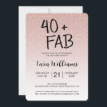 Convite Aniversário de 40 anos cor-de-rosa de Ombre 40 fab<br><div class="desc">Comemore a fazer 40 anos no estilo elegante com este aniversário de 40 anos moderno em um fundo brilhante, cor-de-rosa, um convite para aniversário de 40 anos de música que você pode simplesmente personalizar e enviar para a sua festa de 40 festas de aniversário. As palavras quarenta e fab são...</div>