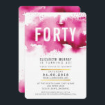 Convite aniversário de 40 anos da na moda INVITE cor-de-ág<br><div class="desc">Um design de convite para o seu BIRTHDAY para qualquer idade - contacte-me para mudar o tipo de brilho para si! Dica: 1. Para alterar/mover gráficos e fontes e adicionar mais texto - pressione o botão "personalizar". - - - - - - - - - - - - - -...</div>