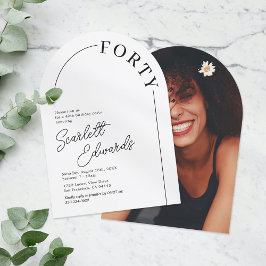 Convite Aniversário de 40 anos de Adulto de Arca Minimalis