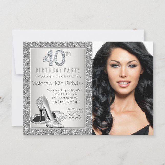 Convite Aniversário de 40 anos de Calçado de alto salto co (Frente)