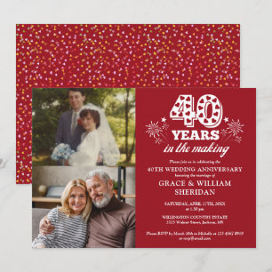 Convite Aniversário de 40 anos de casamento 2 fotos em con