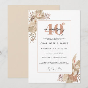 Convite Aniversário de 40 anos de casamento Boho Pampass G