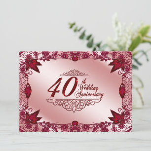 Convite Aniversário de 40 Anos de Casamento de Rubi Convit