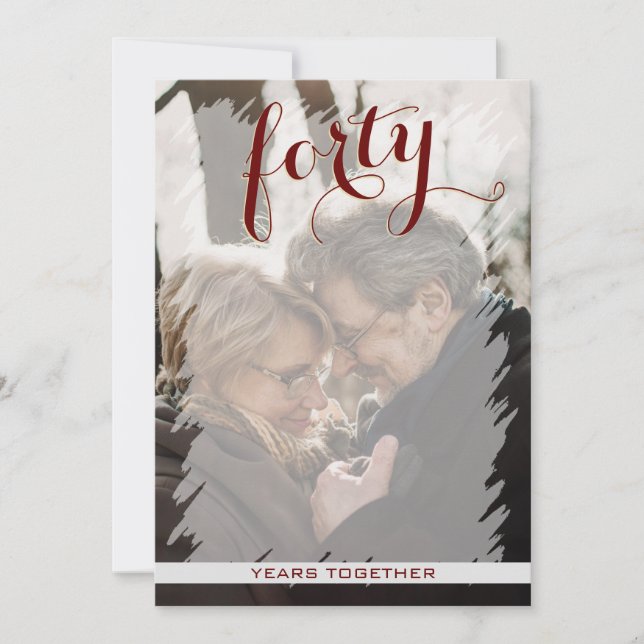 Convite Aniversário de 40 anos de casamento em foto modern (Frente)