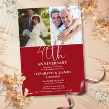 Aniversário de 40 anos de casamento Então e Agora 