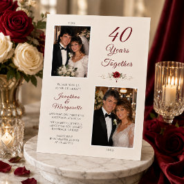 Convite Aniversário de 40 Anos de Casamento Foto