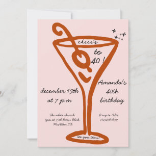 Convite Aniversário de 40 anos de Desenho Mão