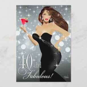 Convite aniversário de 40 anos de Diva Glam Bombshell  pr