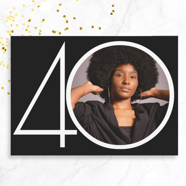 Convite Aniversário de 40 anos de Fotografia Personalizada (mockup view)