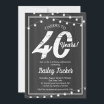Convite aniversário de 40 anos de luzes de sequência de ca<br><div class="desc">Este convite para aniversário de 40 anos apresenta as luzes de cadeia de caracteres em um plano de fundo de quadro. Clique no botão Personalizar para obter mais flexibilidade na modificação do texto! Variações desse design, cores adicionais e produtos de coordenação estão disponíveis em nosso compro, zazzle.com/doodlelulu*. Entre em contato...</div>