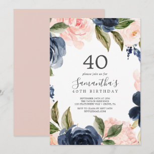 Convite aniversário de 40 anos de Marinho de coroa branca