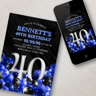 Convite Aniversário de 40 anos de Mens Azuis