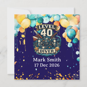 Convite Aniversário de 40 anos de mergulho