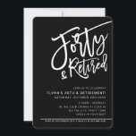 Convite ANIVERSÁRIO DE 40 ANOS de SCRIPT MODERN - preto de<br><div class="desc">por kat massard >> https://linktr.ee/simplysweetpaperie <<<< Uma tendência, design de convite à mão para sua ANIVERSÁRIO DE 40 ANOS e aposentadoria! - Tenho a maior parte das idades disponíveis na DICA das lojas: 1. Para alterar/mover gráficos e fontes e adicionar mais texto - pressione o botão "personalizar". - - -...</div>