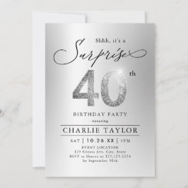 Convite Aniversário de 40 anos de surpresa adulta com bril