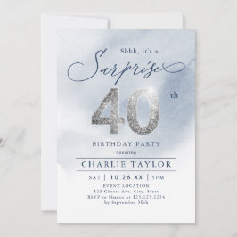 Convite Aniversário de 40 anos de surpresa adulta com bril