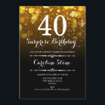 Convite Aniversário de 40 anos de surpresa - Branco Dourad<br><div class="desc">Convite para aniversário de 40 anos surpresa. Elegante design branco de ouro preto. Apresenta luzes de navegação e fontes de script. Convidam-se homens ou mulheres para adultos. Perfeito para uma festa de aniversário na moda. Envie-me uma mensagem se precisar de mais personalização.</div>