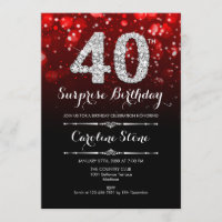 Aniversário de 40 anos de Surpresa - Prata Vermelh