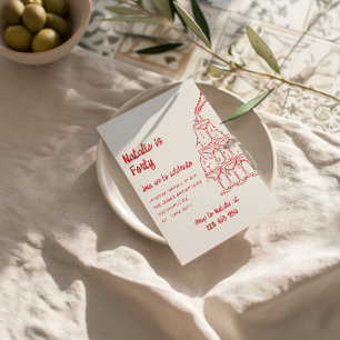 Convite Aniversário de 40 anos de Torre de Champanhe Desen