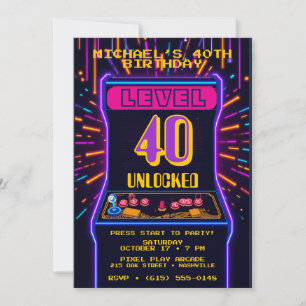 Convite Aniversário de 40 Anos Desbloqueado no Retro Arcad