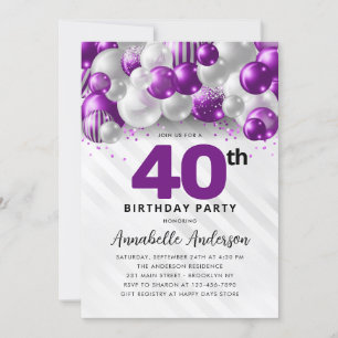 Convite Aniversário de 40 anos do Balão de Prata Violeta R