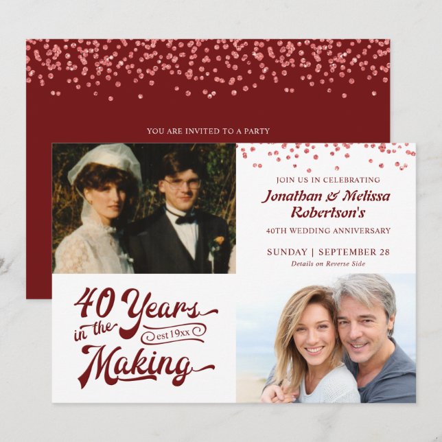 Convite Aniversário de 40 anos do Ruby - Fotos do Então e  (Frente/Verso)