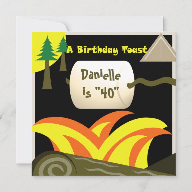 Convite aniversário de 40 anos e Marshmallow Toast (Frente)