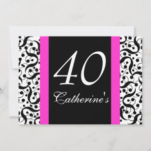 Convite aniversário de 40 anos elegante celebração de qual