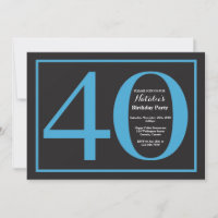Aniversário de 40 anos em quadro negro azul e pret