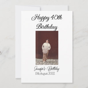 Convite Aniversário de 40 anos feliz, simples e simples
