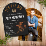 Convite aniversário de 40 anos Foto do Chapéu do Cowboy Bo<br><div class="desc">aniversário de 40 anos Foto do Cowboy Hat Boots Masculine Invitation apresenta um par de botas pretas de cowboy com um chapéu castanho enfiado sobre o topo. Adicione sua foto favorita ao contrário. Criado pelo Evco Studio www.zazzle.com/store/evcostudio</div>
