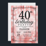 Convite aniversário de 40 anos Invitation Red Glitter<br><div class="desc">aniversário de 40 anos com luzes de cordas vermelhas com fundo brilhante vermelho. Aniversário Vermelho. Aniversário Adulto. Homens ou Mulheres no Dia Convidam. 13 15 16º 18º 20 21rua 30 40º 50º 60º 80 de 70 100º, qualquer idade. Para mais personalização, clique no botão "Personalizar" e use nossa ferramenta de...</div>