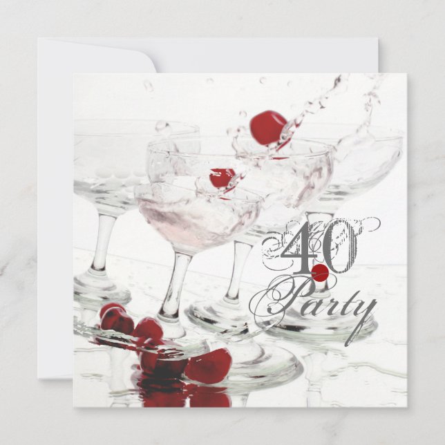 Convite aniversário de 40 anos - maior PERSONALIZAÇÃO do p (Frente)