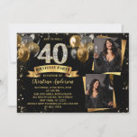 Convite aniversário de 40 anos Modern Dourado Brilhante Ba<br><div class="desc">aniversário de 40 anos Modern Dourado Brilhante Balões 2 Fotografia Convite</div>