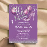 Convite Aniversário de 40 anos Moderna Roxo Fabuloso 40<br><div class="desc">Fabuloso 40 Convites Para aniversário de 40 anos De Rapariga Roxo Moderno.</div>