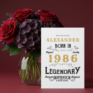 Convite Aniversário de 40 anos Nascido em 1986 Ouro Branco