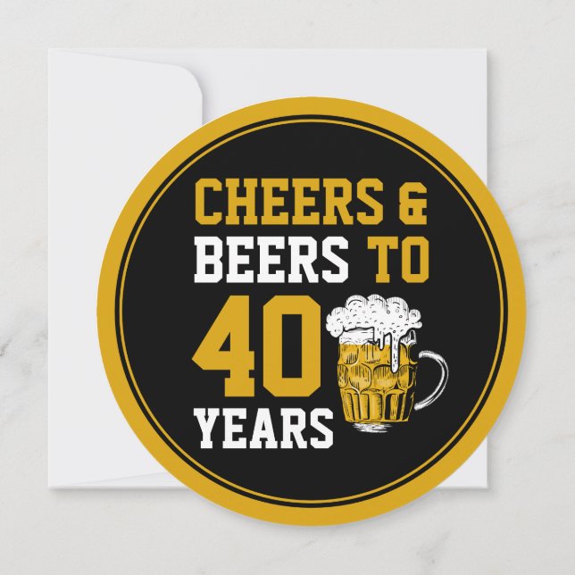 Convite aniversário de 40 anos nos alegria e cervejas aos  (Verso)