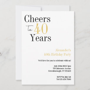 Convite aniversário de 40 anos para 40 anos de festa mínim