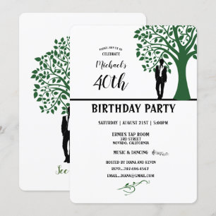 Convite aniversário de 40 anos Party Music Tree