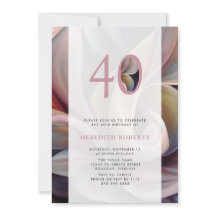 aniversário de 40 anos Pastel Abstrato Floral Part