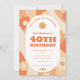 Convite - aniversário de 40 anos - Pastel de pêsse
