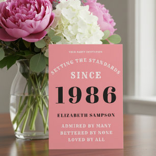 Convite Aniversário de 40 anos personalizado 1986 Adicione