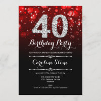 aniversário de 40 anos - Prata Negra Vermelha