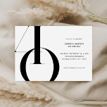 Convite Aniversário de 40 anos preto e branco minimalista<br><div class="desc">Convite aniversário de 40 anos minimalista moderno,  com design simples com tipografia quic e roteiro elegante.</div>
