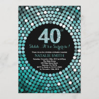 Aniversário de 40 anos preto e branco surpresa