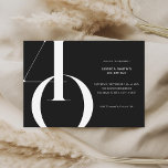 Convite Aniversário de 40 anos preto minimalista moderno<br><div class="desc">Convite aniversário de 40 anos minimalista moderno,  com design simples com tipografia quic e roteiro elegante.</div>